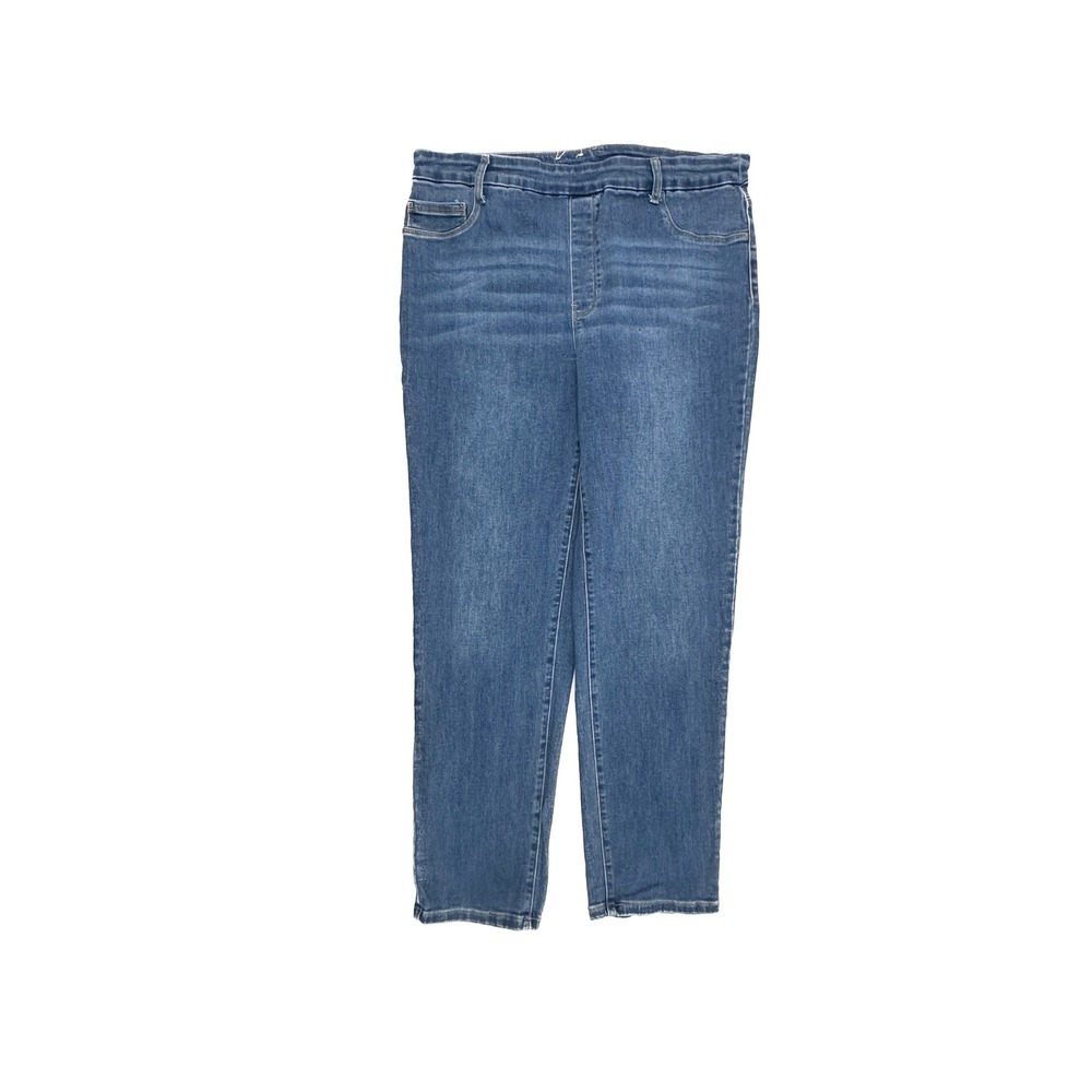 Time and Tru Womens Pull On Straight‎ Leg Jeans Blue Denim L 12-14